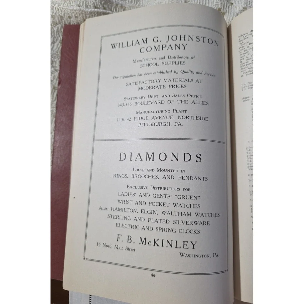 William G Johnston School Supplies Catalog Diamond Watches Silverware print ad